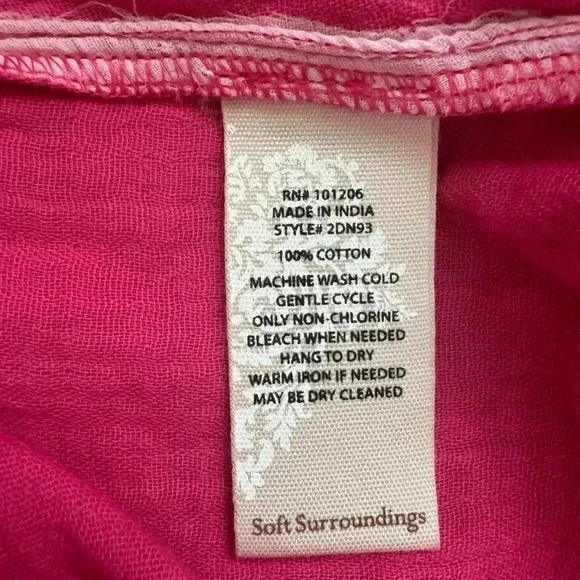 Soft Surroundings Crinkle Gauze Giovinezza Tunic in Raspberry L - Picture 8 of 11